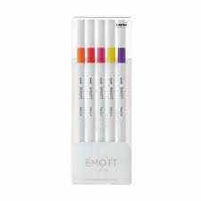 Uni Emott Fine Line 0.4mm Set Of 5 Assorted Passion Colors