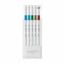 Uni Emott Fine Line 0.4mm Set Of 5 Assorted Island Colors