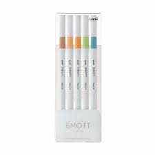 Uni Emott Fine Line 0.4mm Set Of 5 Assorted Nature Colors