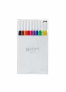 Uni Emott Fine Line 0.4mm Set Of 10 Assorted Vivid Colors