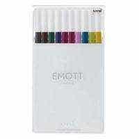 Uni Emott Fine Line 0.4mm Set Of 10 Assorted Earth Colors