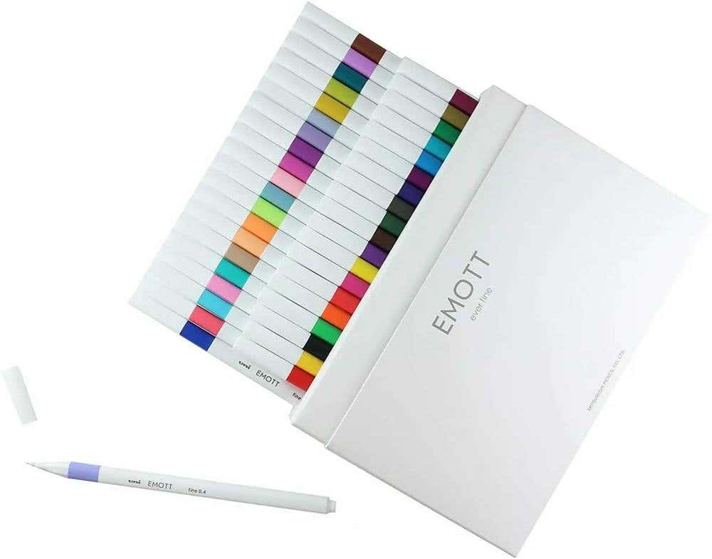 Uni Emott Fine Line 0.4mm Set Of 40 Assorted Colors