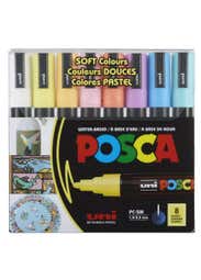 Posca Paint Marker Pen Medium Point 5m Set Of 8pcs Soft Pastel Colors