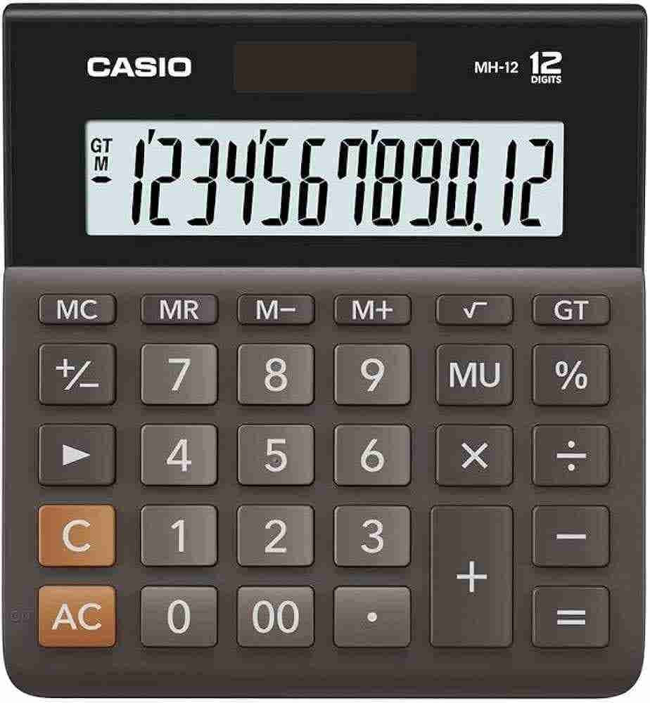 Desktop Calculator 12 Digits Black Dh-12