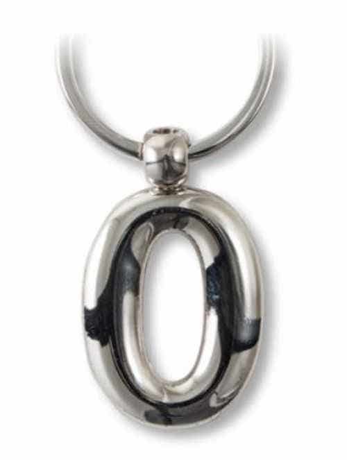 Silver Metal Letter Keyring - O (carded)