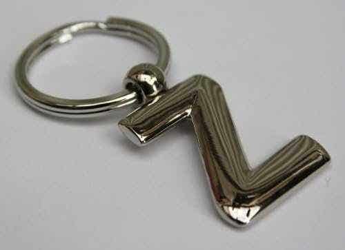 Silver Metal Letter Keyring - Z (carded)