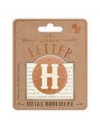 Literary Letters Metal Bookmark - Letter H