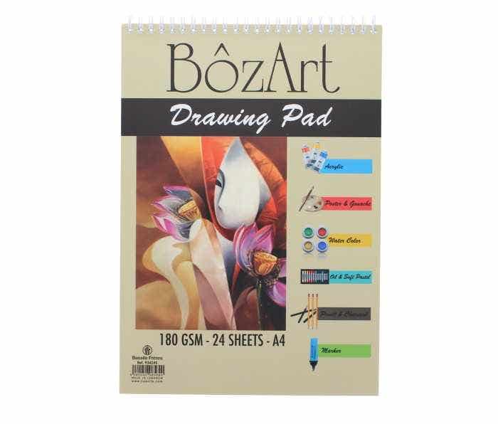 Bozart Drawing Pad Spiral 180g 24sh A4