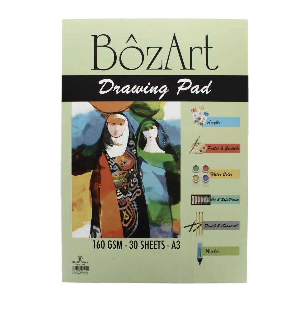 Bozart Drawing Pad Glued 160gsm 30sh A3