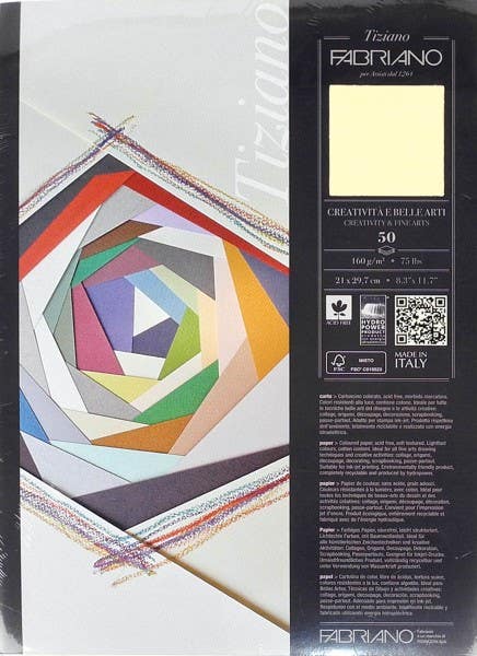 Fabriano Tiziano A4 50fls Perla 160gr