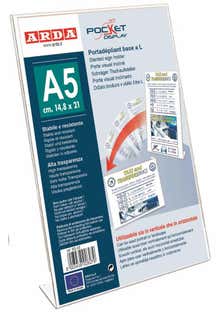 Sign Holder Clear Transparent With L Shape Base Size A5
