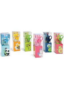 Kit 4pcs (ruler, Scissors, Sharpener, Cup) Assorted Designs