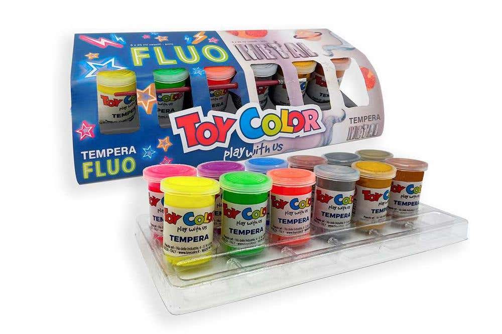 Fluo/metal Tempera 6+6 Pots 25ml