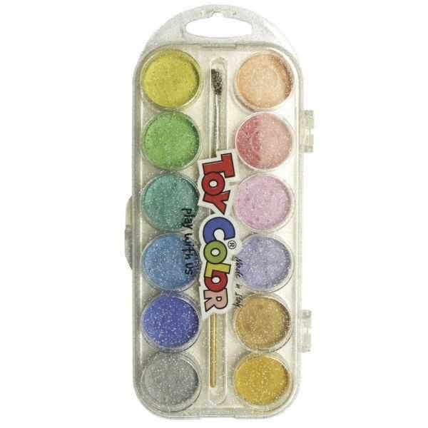 Plastic Box 12 Pearly Watercolors 30mm