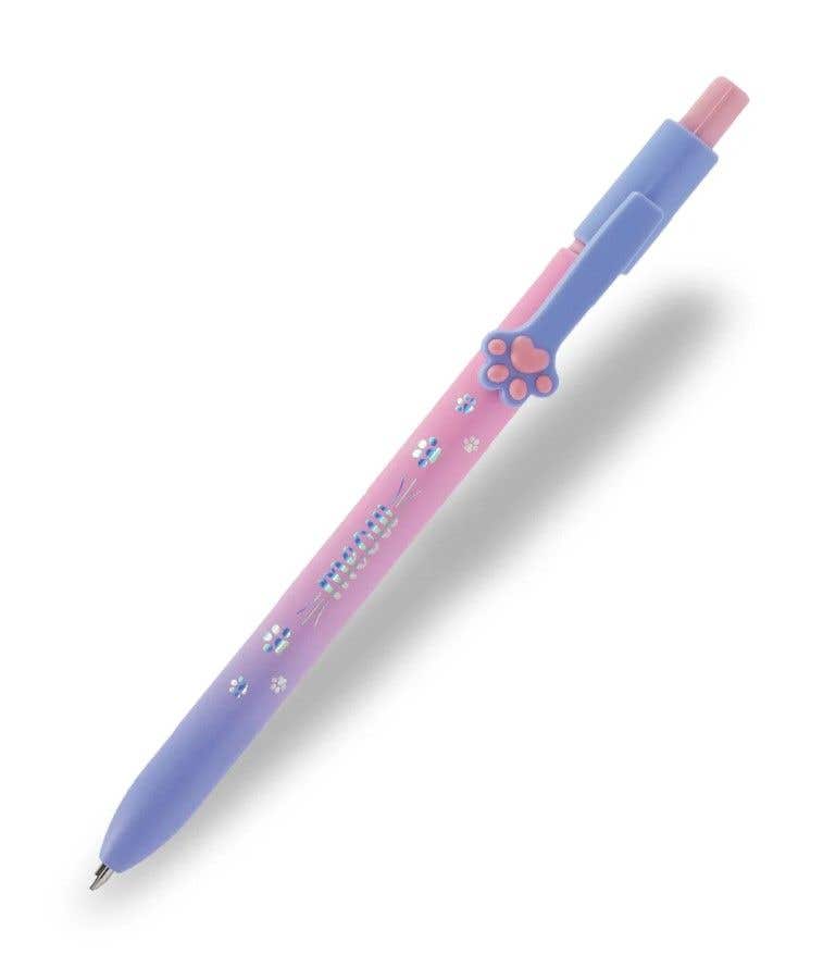 Ballpoint Pen Kitty Pink/purple Color And Blue Ink