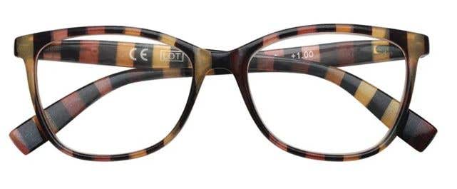 Zippo Reading Glasses 31z-b28-nst100/ Brown Black Stripes +1.00