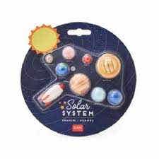 Set Of 9 Erasers - Solar System - Space