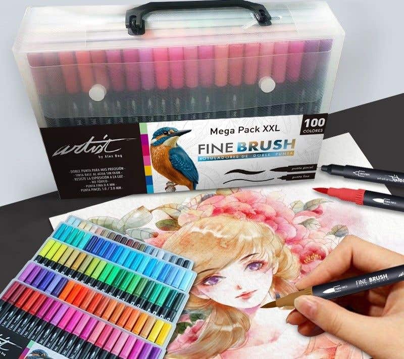 Alex Bog Megapack 100 Fine Brush Markers 2 Tip