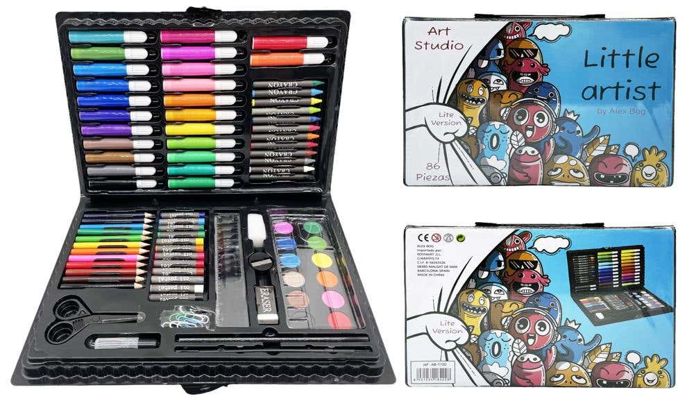 Little Artist Alex Bog Drawing Case 86 Pcs Multicolor
