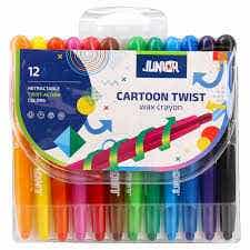 Cartoon Twist , Wax Crayon 12 Pcs