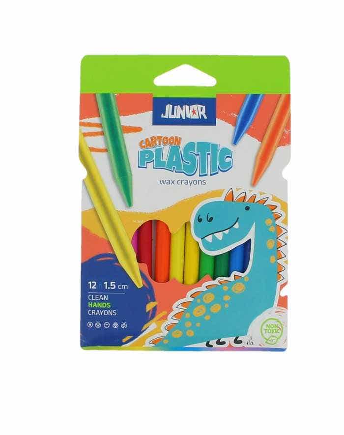 Cartoon Plastic Crayon Colors 12 Pcs