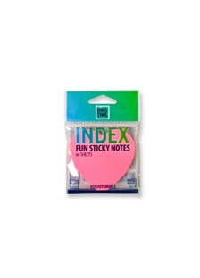 Index Sticky Note Heart 66 Pages Neon Pink
