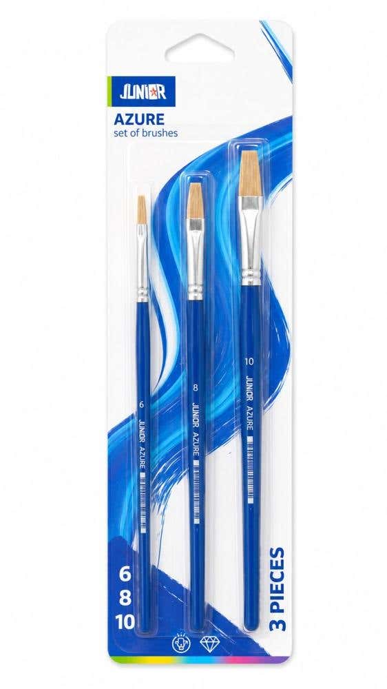 Azure Set Of Brushes Flat 3 Pcs