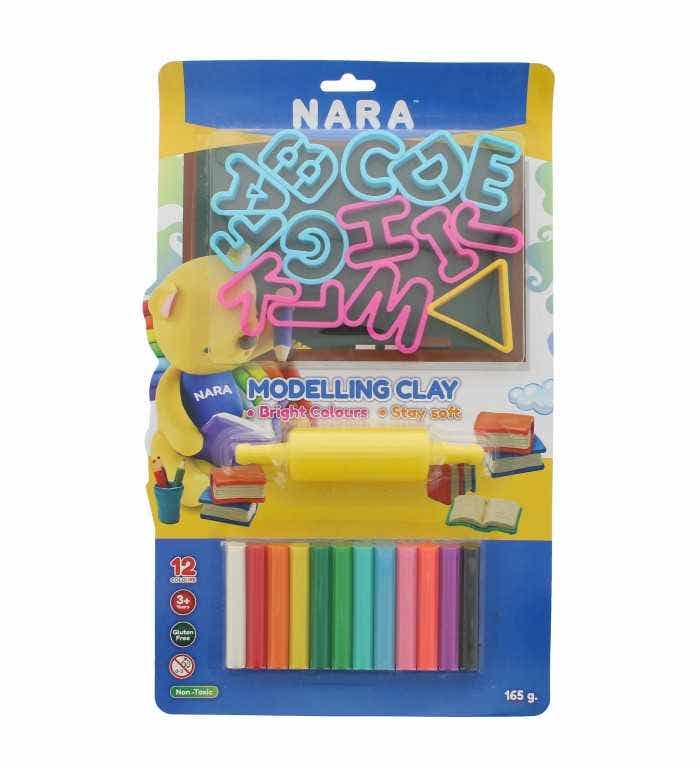 Modeling Clay 12 Colors,12 Round Sticks Of Clay(165g)+ Letter Cutter +1 Roller (letter-1)