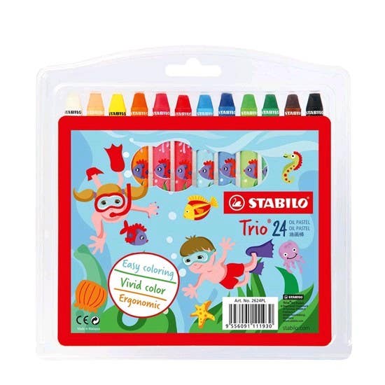 2624pl Trio Oil Pastels 24 Colors In Wallet