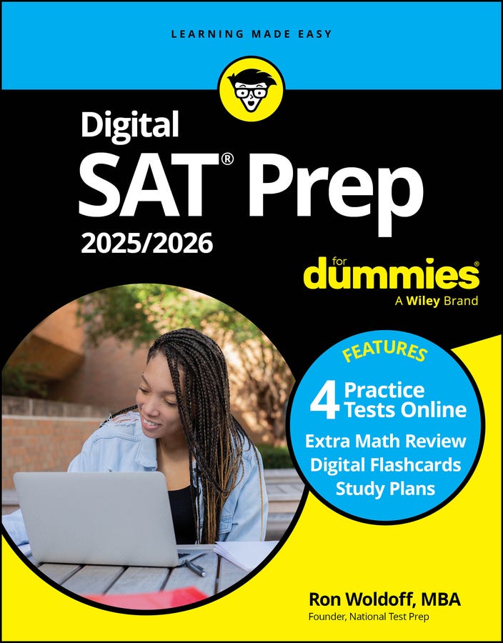 Digital Sat Prep 2025/2026 For Dummies (book + 4 Practice Tests + Flashcards Online)