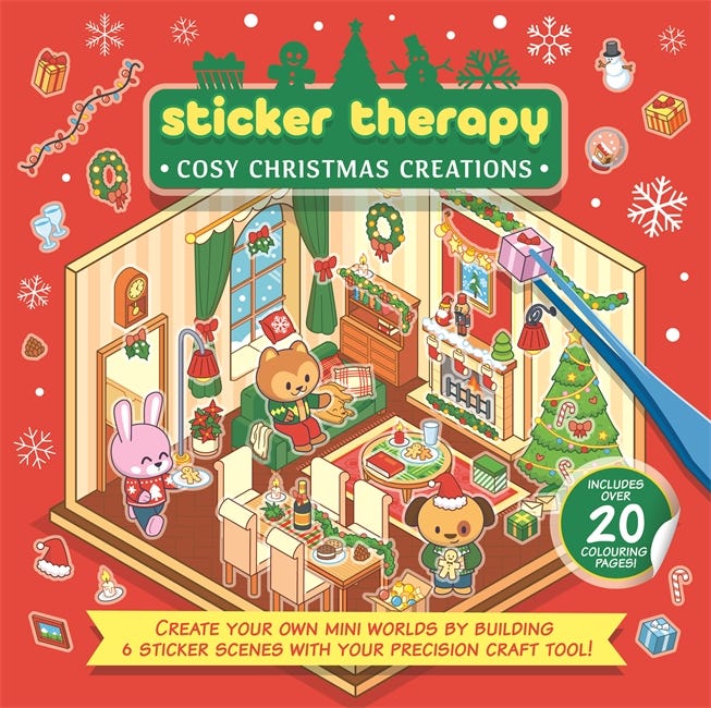 Sticker Therapy: Cosy Christmas Creations (design Your Own Miniature 3d Scenes | Over 150 Stickers To Create The Cutest And Cosiest Festive Rooms)