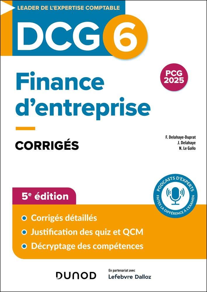 Campus Dcg 6 - Finance D'entreprise - Corrigés - 5e Éd.