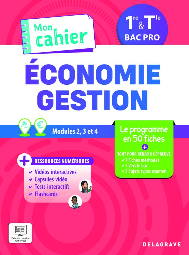 Mon Cahier D'économie-gestion 1re, Tle Bac Pro (2026) - Pochette Élève