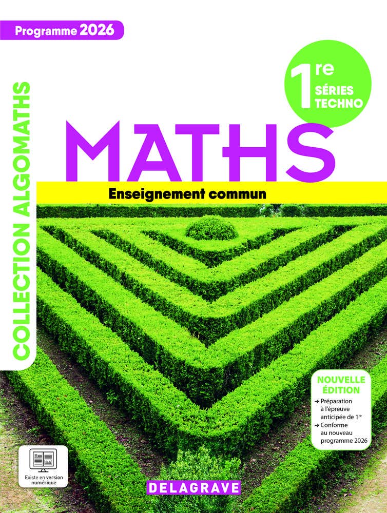Algomaths Mathématiques 1re Tronc Commun (2026) - Manuel Élève