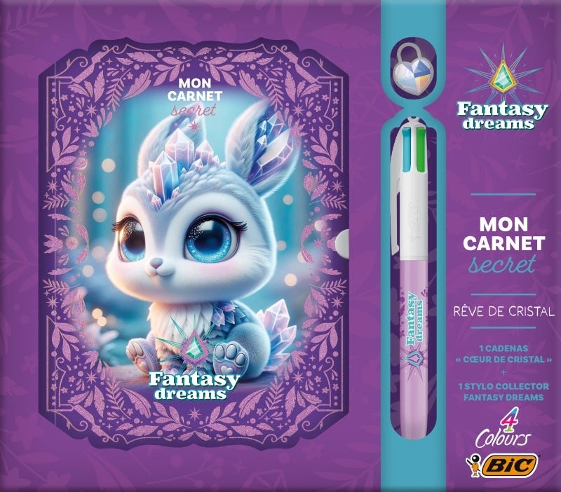 Coffret Carnet Secret Avec Bic - Fantasy Dreams
