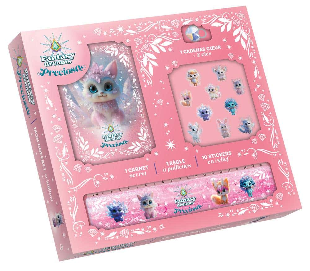 Coffret Papeterie Scintillant (carnet Secret + Règle À Paillettes) (preciosa)
