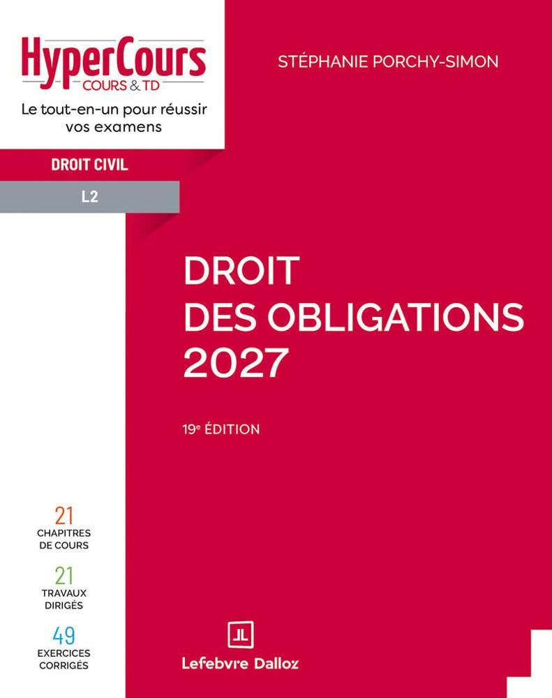 Droit des Obligations 2027. 19e Éd.