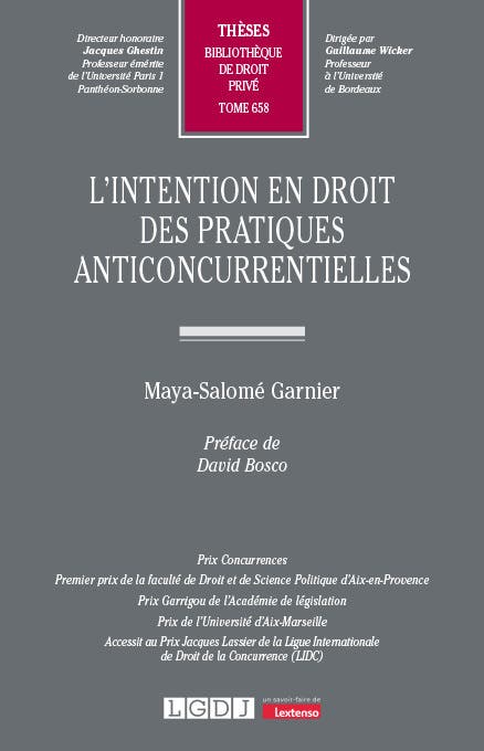 L'intention en Droit des Pratiques Anticoncurrentielles