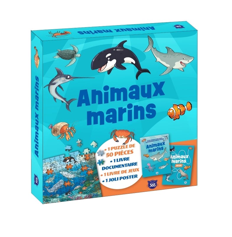 Coffret Puzzle Documentaire - Animaux Marins