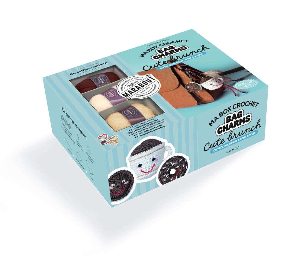 Box Crochet Bagcharms Cute Brunch (cappucino, Donut & Petit Biscuit)