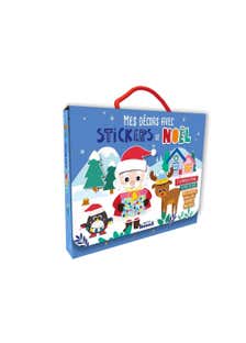 Mon P'tit Hemma - Mes Décors Avec Stickers de Noël (valisette) - 5 Planches Décors, 1 Livre de Colo, des Stickers Pailletés Colorés Brillants