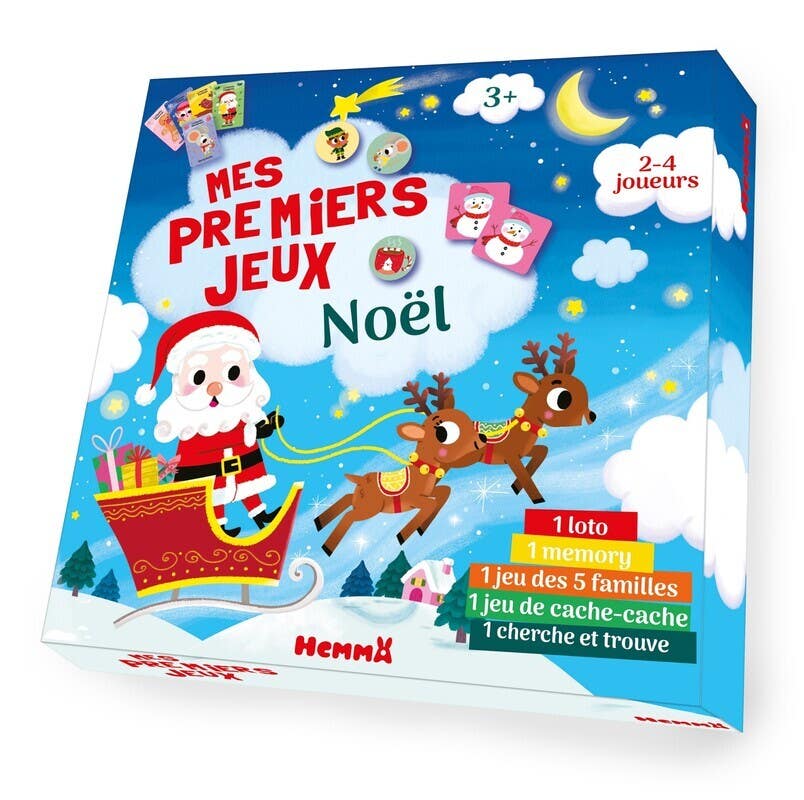 Mes Premiers Jeux - Noël - 1 Loto, 1 Memory, 1 Jeu des 5 Familles, 1 Jeu de Cache-cache, 1 Cherche et Trouve
