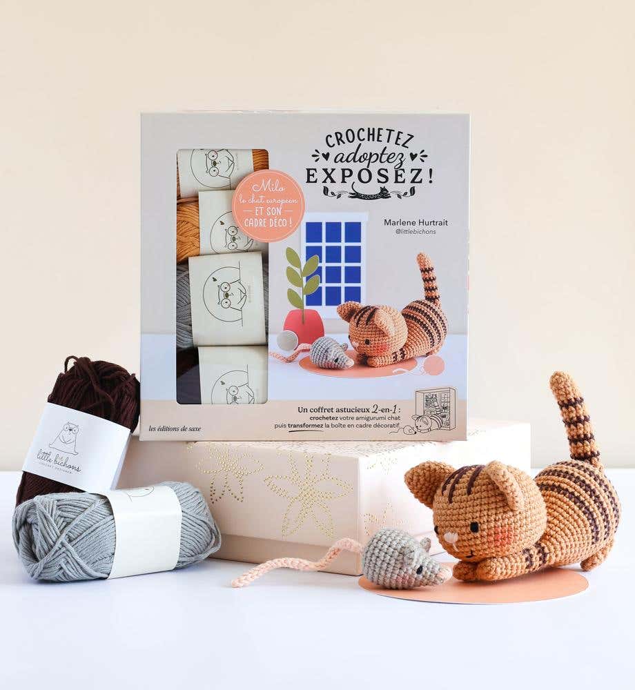 Crochetez, Adoptez, Exposez ! Coffret Chat : Milo le Chat Tigré