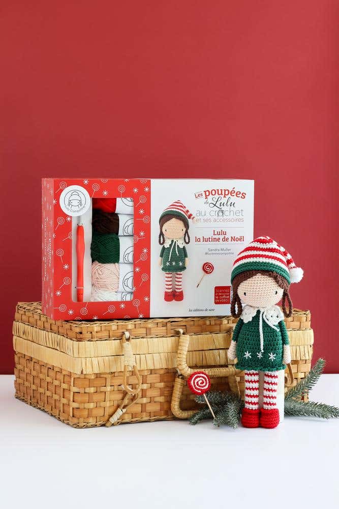 Coffret les Poupées de Lulu Au Crochet et Ses Accessoires : La Lutine de Noël
