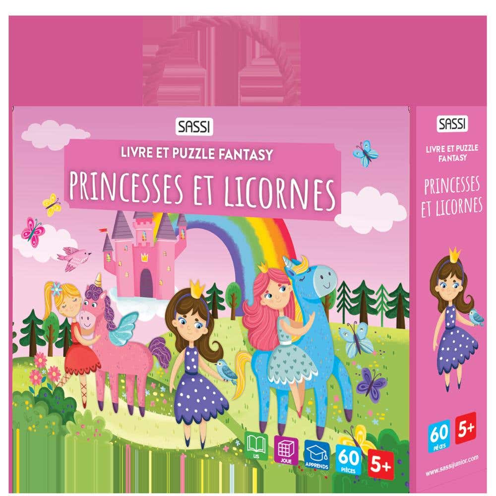 Livre et Puzzle Fantasy - Princesses et Licornes