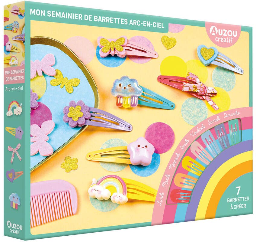 Mon Semainier de Barrettes Arc-en-ciel - 7 Barrettes À Créer