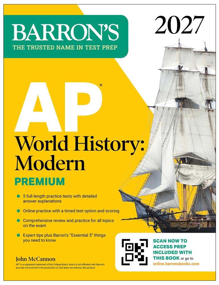 Ap World History: Modern Premium, 2027: Prep Book With 5 Practice Tests + Comprehensive Review + Online Practice