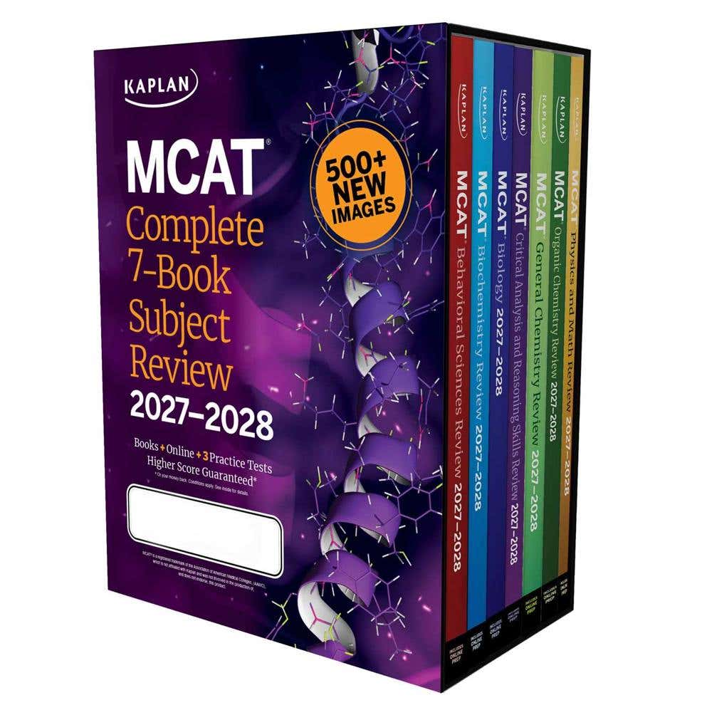 Mcat Complete 7-book Subject Review 2027–2028 | Biggest Update Ever: 500+ New Images & All-new Cars Book | 3 Practice Tests (kaplan Test Prep)